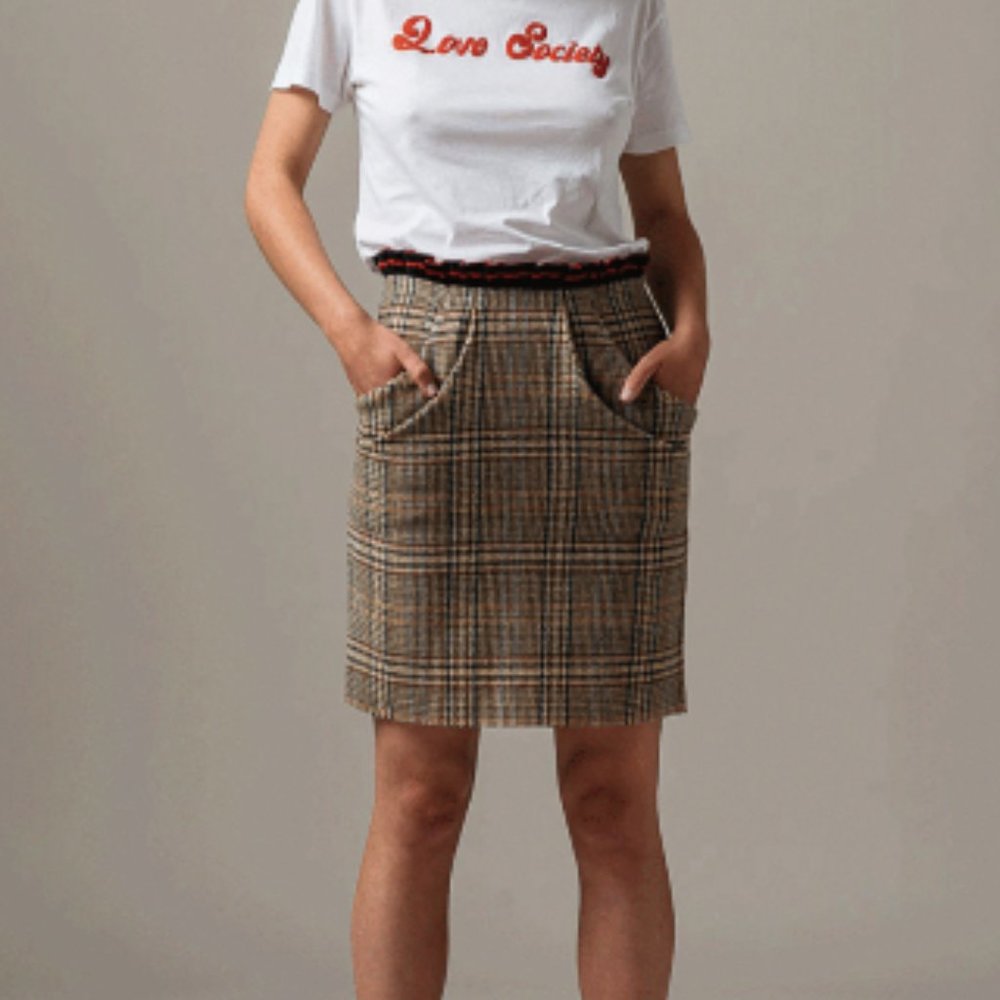 Harvey Faircloth Tiered Pocket Plaid Skirt 2